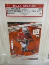 Justin Fields OSU Buckeyes 2021 Prestige ROOKIE #203 graded Gem Mint 10