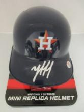 Yordan Alvarez of the Houston Texans signed autographed mini batting helmet PAAS COA 959