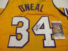 Shaquille O'Neal of the LA Lakers signed autographed basketball jersey JSA COA 621