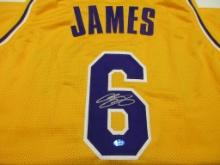 LeBron James of the LA Lakers signed autographed basketball jersey TAA COA 844