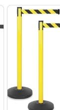 es400 retractable belt stanchioin post yellow