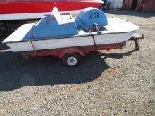 10' PEDAL BOAT ON A SINGLE AXLE TRAILER