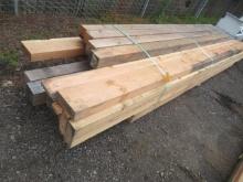 APPROX (15) ASSORTED SIZE & LENGTH WOOD BEAMS