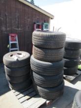 (1) CONFIDENCE ALL SEASON 195/70R14 91T TIRE, (3) V-NETIK VK101 195/70R14 TIRES & (4) 5 LUG RIMS,