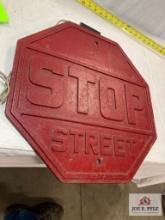 1920's "Stop: Street" Cast Iron Traffic Sign