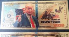 (6) 2020 Gold Trump Train Gold Certificates