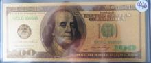 $100 Franklin 24k Gold Plated Bank Note