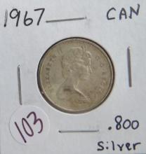 1967- Canada Silver Quarter