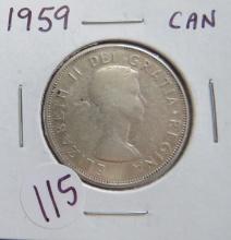 1959- Canada Silver Half Dollar