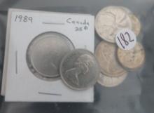 Bag Canadian Coins - Some Silver