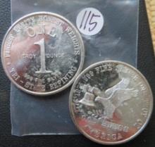 (2) One Ounce Silver Round- Tri-State Refining