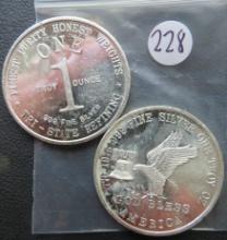 (2) One Ounce Silver Round- Tri-State Refining