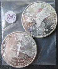 (2) One Ounce Silver Round- Tri-State Refining