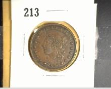 1837 U.S. Hard Times Token "E Pluribus Unum", "Millions For Defense Not One Cent For Tribute". VF+.