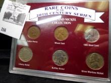 Rare Coins of the 20th Century Series Penny & Nickel Collection. Encased.