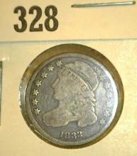 1833 Capped Bust Dime, Fine.