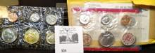 1972 P & D U.S. Mint Set & 1985 D Souvenir Set of U.S. Coins with Statue of Liberty Medal.