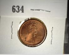 1999 D Lincoln Cent Brilliant Uncirculated Mint Error Lincoln Cent, Struck outside the hub with poss