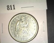 1875 P U.S. Seated Liberty Half Dollar, EF.