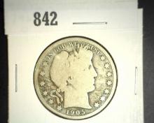 1905 O Barber Half Dollar.
