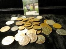 Unsorted & uncounted plastic baggy of mixed coins including Silver.