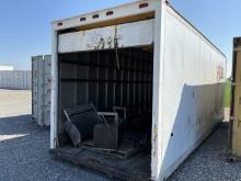 25ft Metal Box Truck Box w/ Scrap Metal In Side