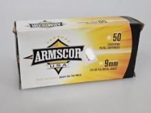 Armscor 50ct 9mm FMJ Pistol Cartridges