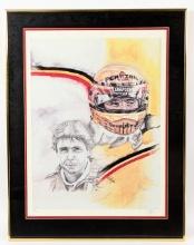 Rick Mears Framed Artist Signed Lithograph