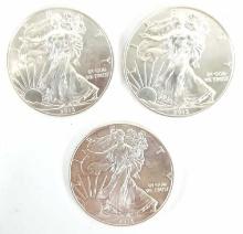 (3) 2013 One Ounce American Silver Eagle Dollars