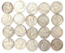 $10 Face Value 90% Silver Franklin Half Dollars