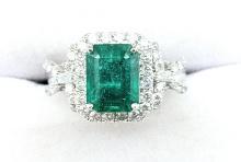 Platinum 2.69 Carat Emerald & Diamond Ring