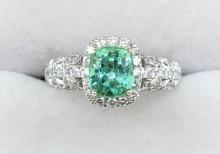 Platinum 1.55 Ct Columbian Emerald & Diamond Ring