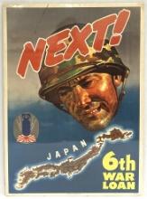 1944 Next 6th War Loan WW II Original Poster