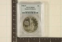 1986-P US SILVER $1 "STATUE OF LIBERTY" PCGS MS69