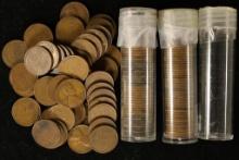 3-SOLID DATE 50 CENT ROLLS OF LINCOLN WHEAT CENTS: