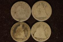 2-1875, 1876 & 1888 SILVER SEATED LIBERTY DIMES