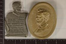 2-ABRAHAM LINCOLN PLAQUES 1 IS METAL 2' X 3 1/2"