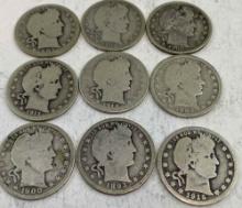 NINE BARBER HALVES