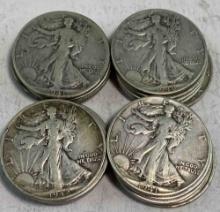 20 WALKING LIBERTY HALF DOLLARS