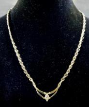 Marquis Diamond 14K Yellow Gold Necklace