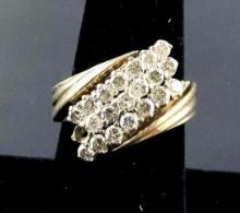 10K Yellow Gold and Diamond Cocktail Ring