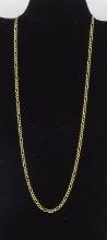 GOLD NECKLACE FIGARO LINK 25.5" LONG 8 GRAMS