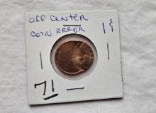 1 Cent Off Center - Coin Error