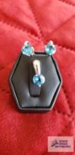 Blue stone earrings and pendant, both marked 925, 3.7 G (Description provided by seller)