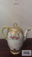 Nippon gold floral embellished teapot