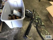 GUN CASE, BLACK LIGHT AND OTHER HOUSEHOLD ITEMS