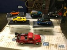 (6) VINTAGE CARS AND (5) DISPLAY CASES