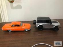 1973 FORD BRONCO AND 1964 FORD FAIRLANE THUNDERBOLT MODEL CARS