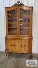 Batesville Cabinet Company antique china cabinet. Model 530 Prima Vera pattern. 77 in. tall by