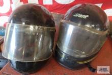 two full face helmets